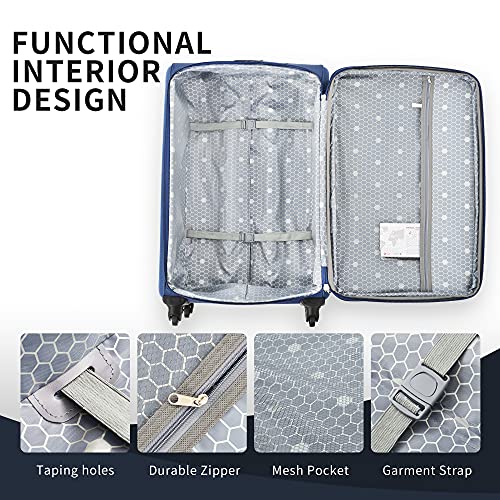Merax Lightweight 3-Piece Aviation Luggage Set with Spinner
