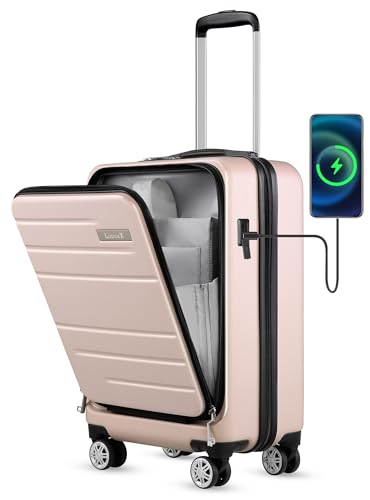 Pink Aviation Carry On Luggage with USB