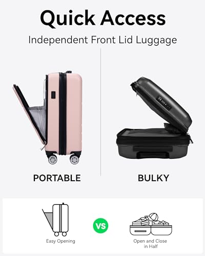 Pink Aviation Carry On Luggage with USB