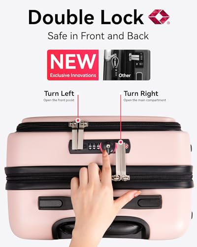 Pink Aviation Carry On Luggage with USB