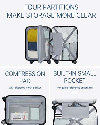 BAGSMART Hardside Suitcase: 20-inch Spinner for Aviation