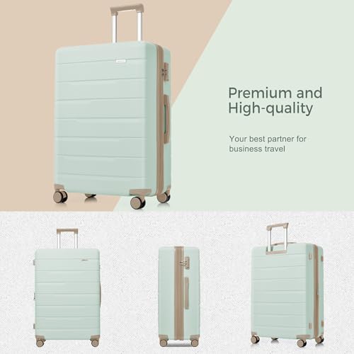 Merax 3-Piece Gray Green Luggage Set with Spinner Wheels