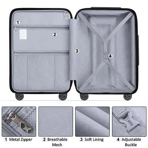 28" Spinner Wheels Suitcase, Lightweight PP with TSA Lock