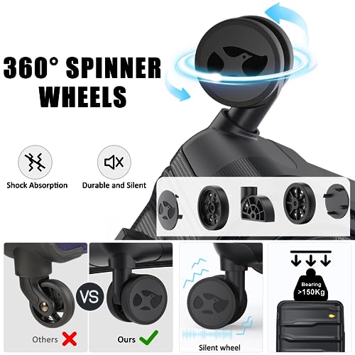 28" Spinner Wheels Suitcase, Lightweight PP with TSA Lock