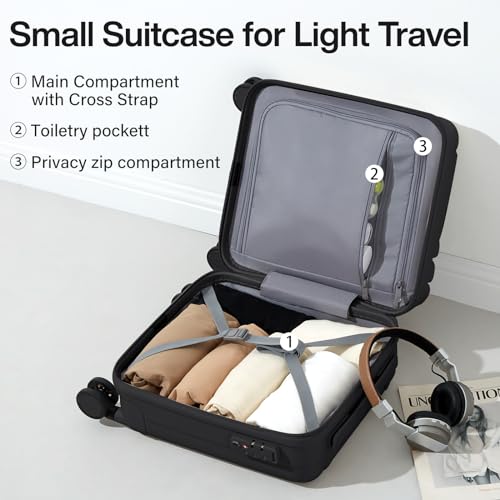 Hanke 14" Underseat Carry-On Luggage - Jet Black