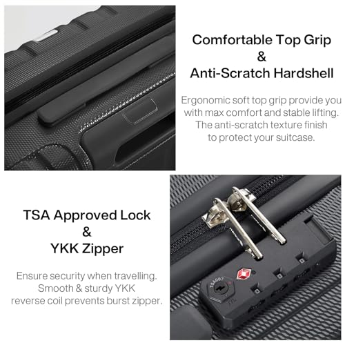 Hanke 14" Underseat Carry-On Luggage - Jet Black