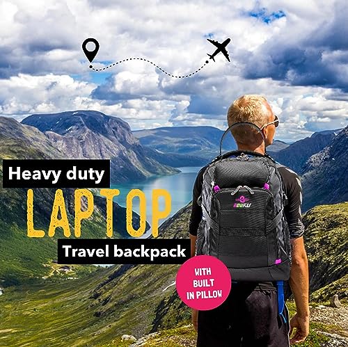 Aviation Laptop Backpack with Built-in Neck Pillow