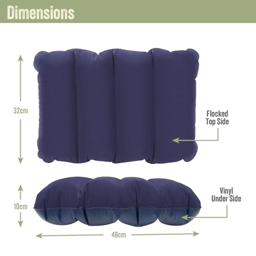 Aviation-friendly Inflatable Ergonomic Pillow - Blue