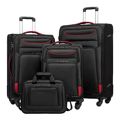 Coolife 4-Piece Suitcase Set with TSA Lock
