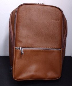 Samsonite Leather Slim Backpack, Cognac, Aviation Approved