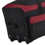 36" Red Asgard 3-Wheel Rolling Duffel Bag