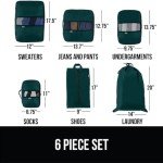 Hunter Green Aviation Packing Cubes - Set of 6