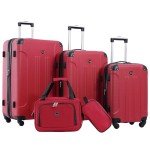 Travelers Club Chicago 5-Piece Red Luggage Set