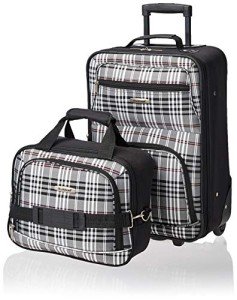Rockland Softside Expandable Luggage Set - Black Plaid