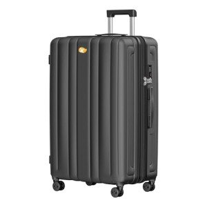 28-Inch Black Spinner Suitcase with TSA Lock