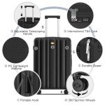 28-Inch Black Spinner Suitcase with TSA Lock