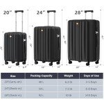 28-Inch Black Spinner Suitcase with TSA Lock