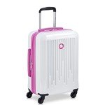 DELSY Paris Christine Hardside Luggage, White with Mauve