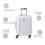DELSY Paris Christine Hardside Luggage, White with Mauve