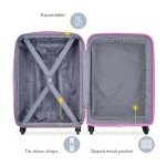 DELSY Paris Christine Hardside Luggage, White with Mauve