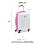 DELSY Paris Christine Hardside Luggage, White with Mauve