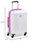 DELSY Paris Christine Hardside Luggage, White with Mauve