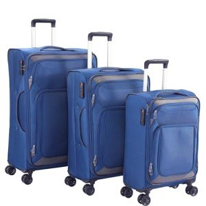 Pianeta Spinner Luggage Set: Softshell, Lightweight, 3pcs (Blue)