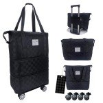 Drvoon Foldable Duffel Bag - Checkerboard (Black)