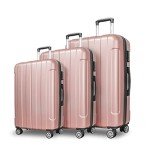 Expandable 3-Piece Hard Shell Luggage Set - Rose Gold