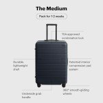 Away Medium Checked Luggage - Lightweight Navy Suitcase