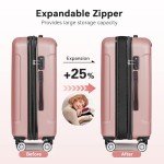 Expandable 3-Piece Hard Shell Luggage Set - Rose Gold