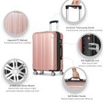 Expandable 3-Piece Hard Shell Luggage Set - Rose Gold