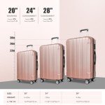 Expandable 3-Piece Hard Shell Luggage Set - Rose Gold