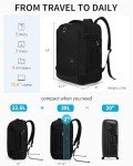 Expandable Water-Resistant Travel Backpack for Airlines