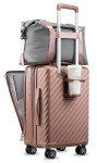 Expandable Rose Gold Carry-On with Cup Holder