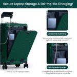 Zipperless Aluminum Carry-On with USB & Spinner Wheels