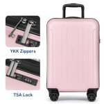 Pink 20-Inch Hardside Carry-On Luggage with Wheels