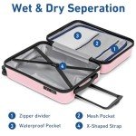 Pink 20-Inch Hardside Carry-On Luggage with Wheels