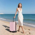 Pink 20-Inch Hardside Carry-On Luggage with Wheels