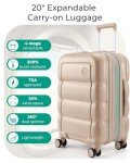 BAGSMART 20" Carry-On Luggage with Spinner Wheels
