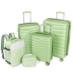 Lightweight 5-Piece Luggage Set with Backpack