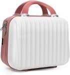 Compact Hard Shell Makeup Travel Case - White/Rose Gold