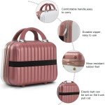 Compact Hard Shell Makeup Travel Case - White/Rose Gold