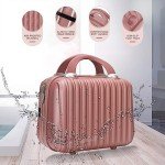 Compact Hard Shell Makeup Travel Case - White/Rose Gold
