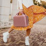 Compact Hard Shell Makeup Travel Case - White/Rose Gold