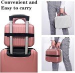 Compact Hard Shell Makeup Travel Case - White/Rose Gold