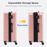 OLIXIS 20" Lightweight Hardside Carry-On Luggage - Pink
