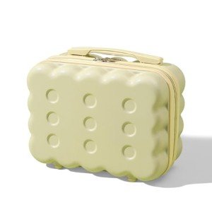 Mini Hard Shell Makeup Case for Travel - Light Yellow
