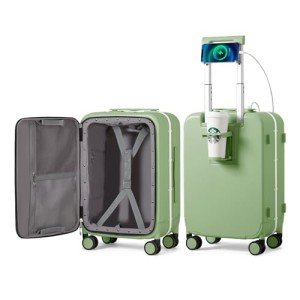 Mixi 20" Avocado Green Carry-On Luggage with Charger