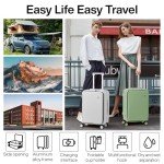 Mixi 20" Avocado Green Carry-On Luggage with Charger